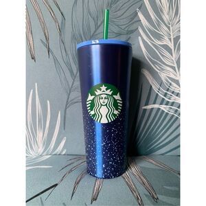 NEW Starbucks 2020 Blue Double Walled Stainless Steel Tumbler Cold Travel Cup 24
